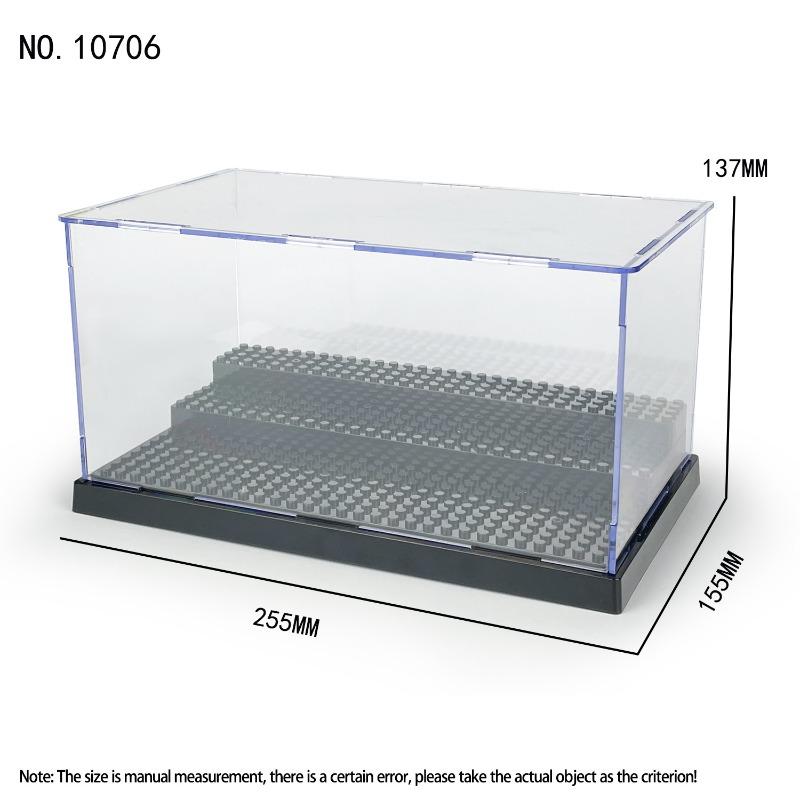 Display Box Container Dustproof Transparent Cover Accessory Base Set City Model Building Blocks Bricks Toy For Children Gift