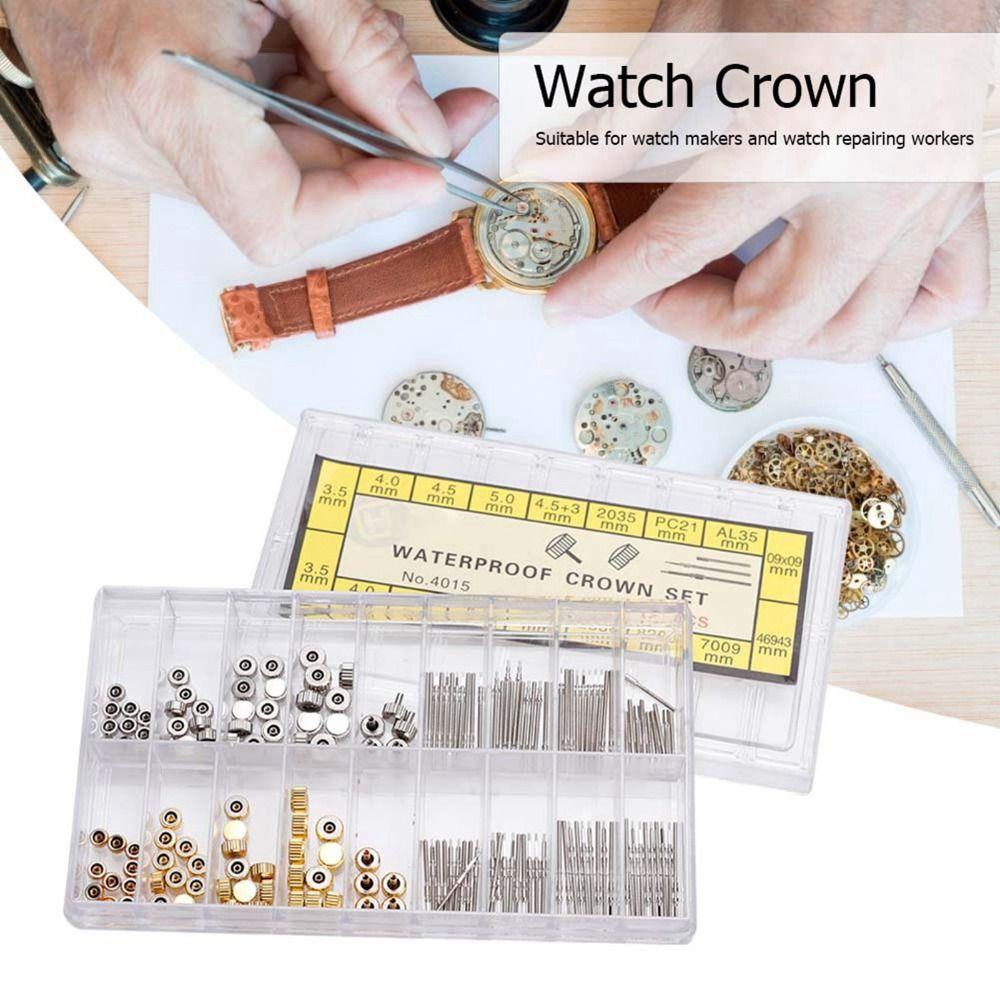 Spring Bar Set Watch Crown Assorted Kit Storage Box Watch Stem Extender Stainless Steel Watch Crown Watch Repairing Workers