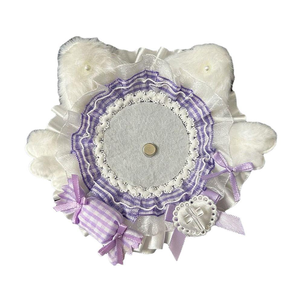 Flower Wings Badge Display Base Plush Cat Ear Pins Tray Cute Badge Holder Anime Badge Decoration