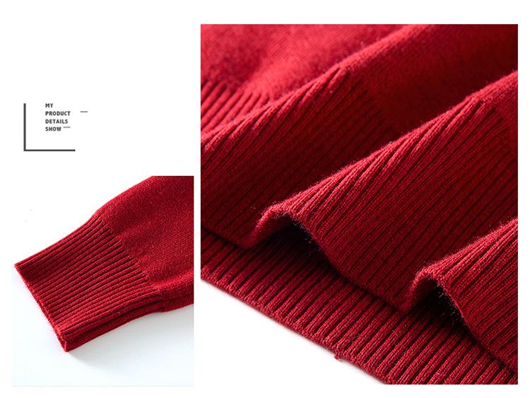 Women's Plus Velvet Thick Knit Sweater - Warm & Stylish Base Layer for Autumn/Winter