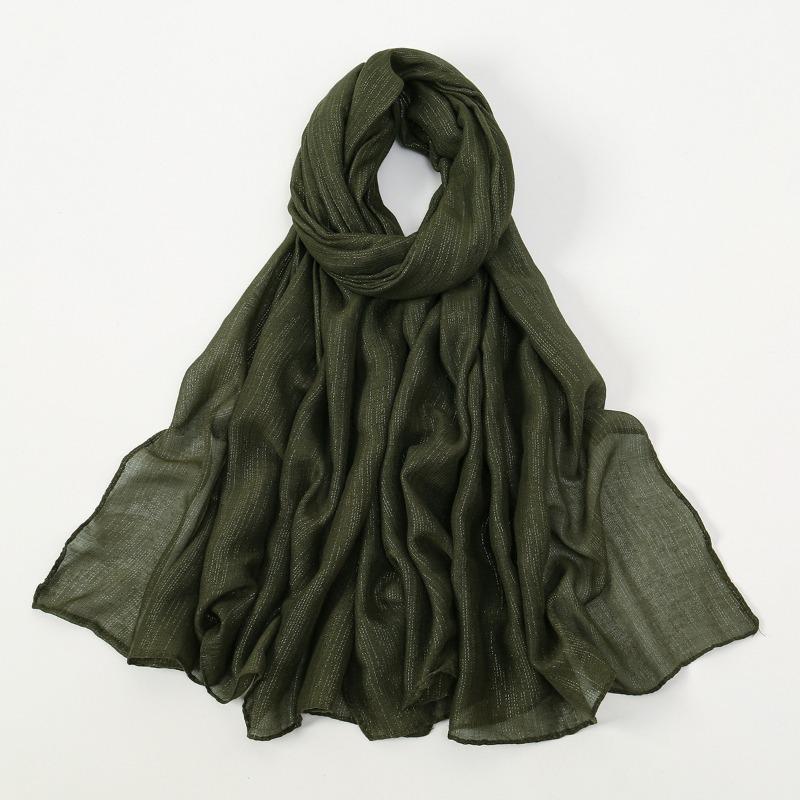 New silver silk breathable sunscreen versatile long scarf women's yarn scarf Middle Eastern women's ethnic headscarf scarf