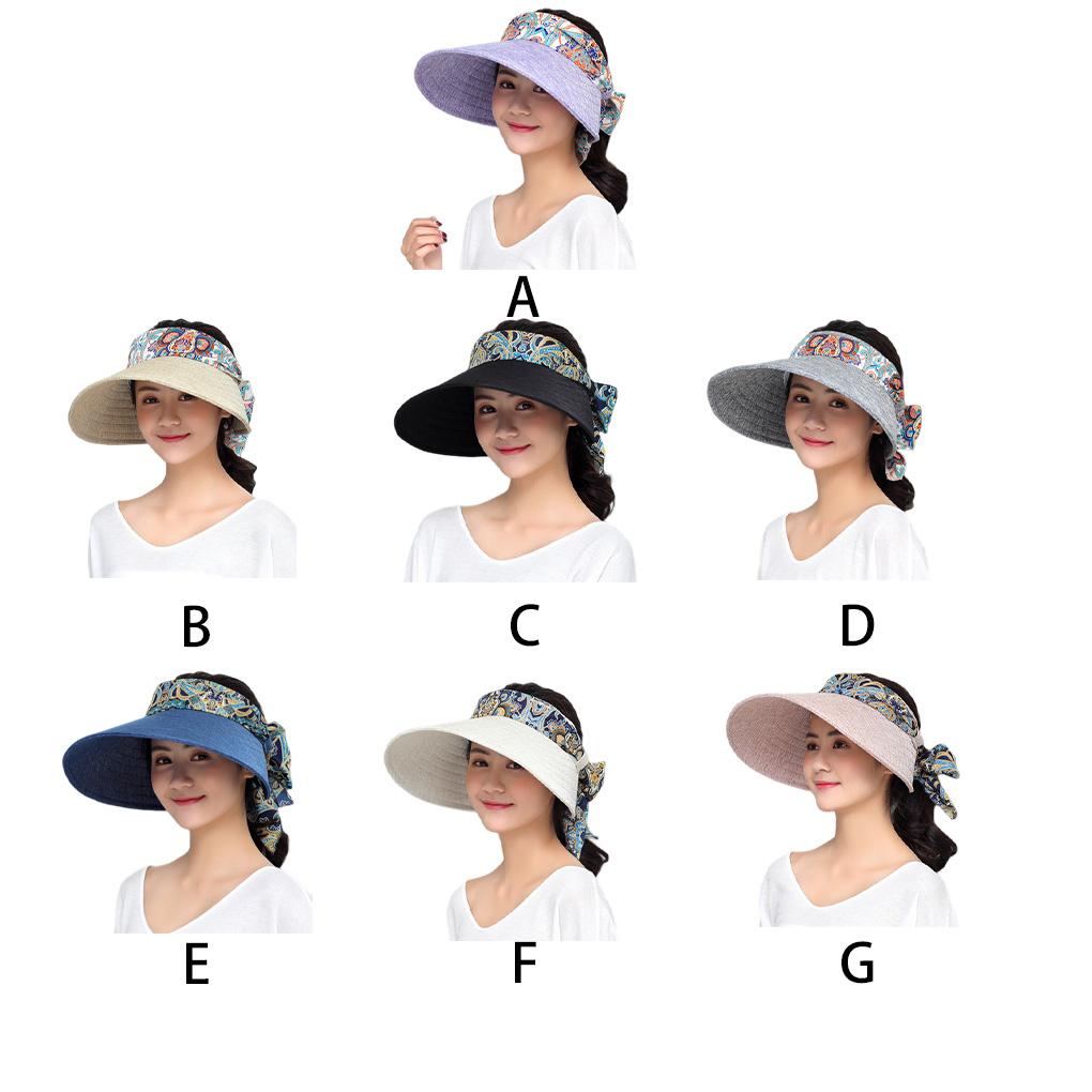 Cotton Linen Women Sunhat Decorative Windproof Breathable Foldable Outdoor Hiking Beach Pool Sunbonnet Hat Cap Headwear