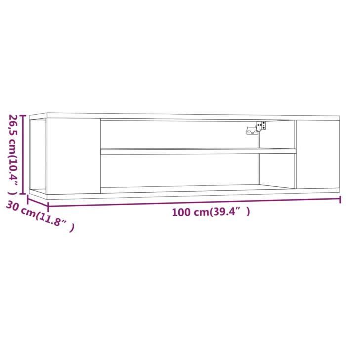 VidaXL Armoire TV suspendue Chêne fumé 100x30x26,5cm Bois d'ingénierie 826360