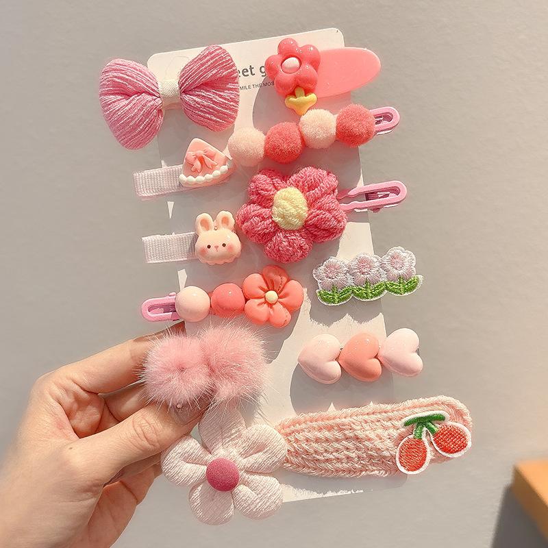 Children's Cute Plush Flower Hair Clips for Girls