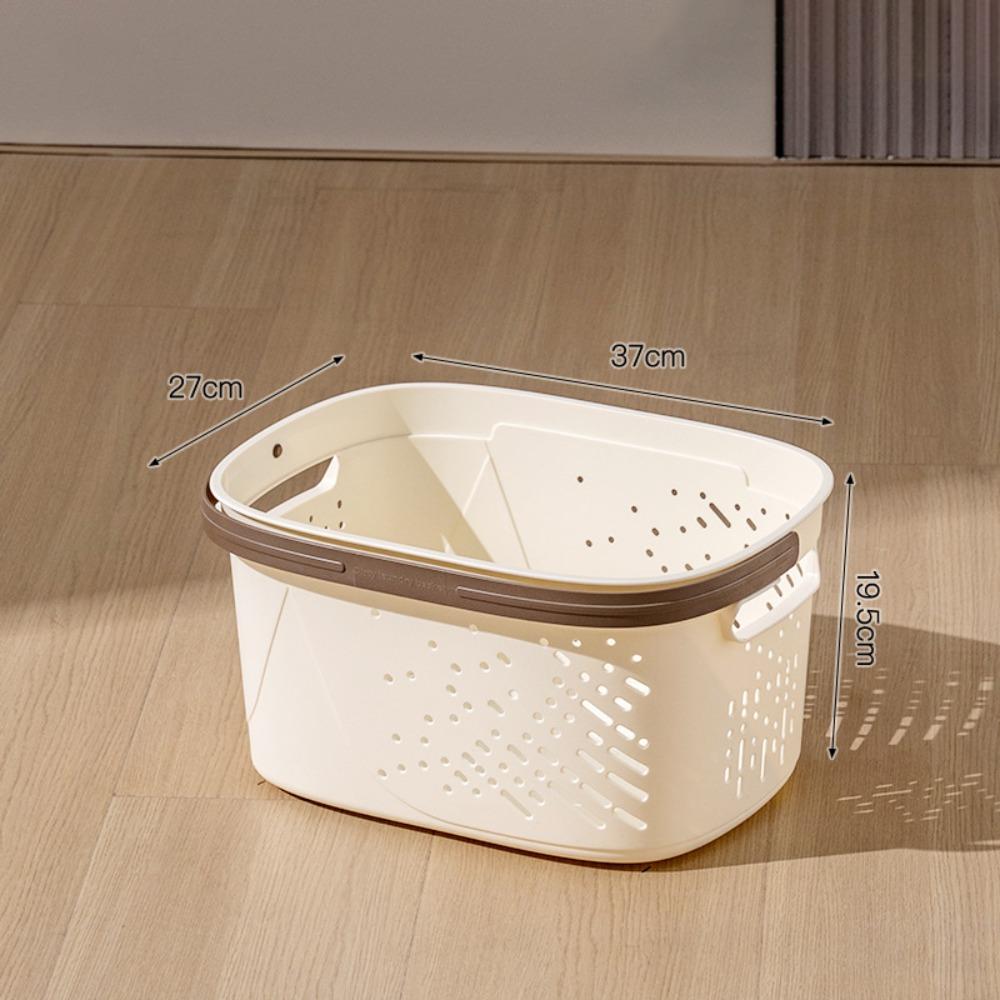 Large Capacity Dirty Clothes Basket with Handle Portable Bathroom Laundry Basket Hollow Storage Box Multifunction