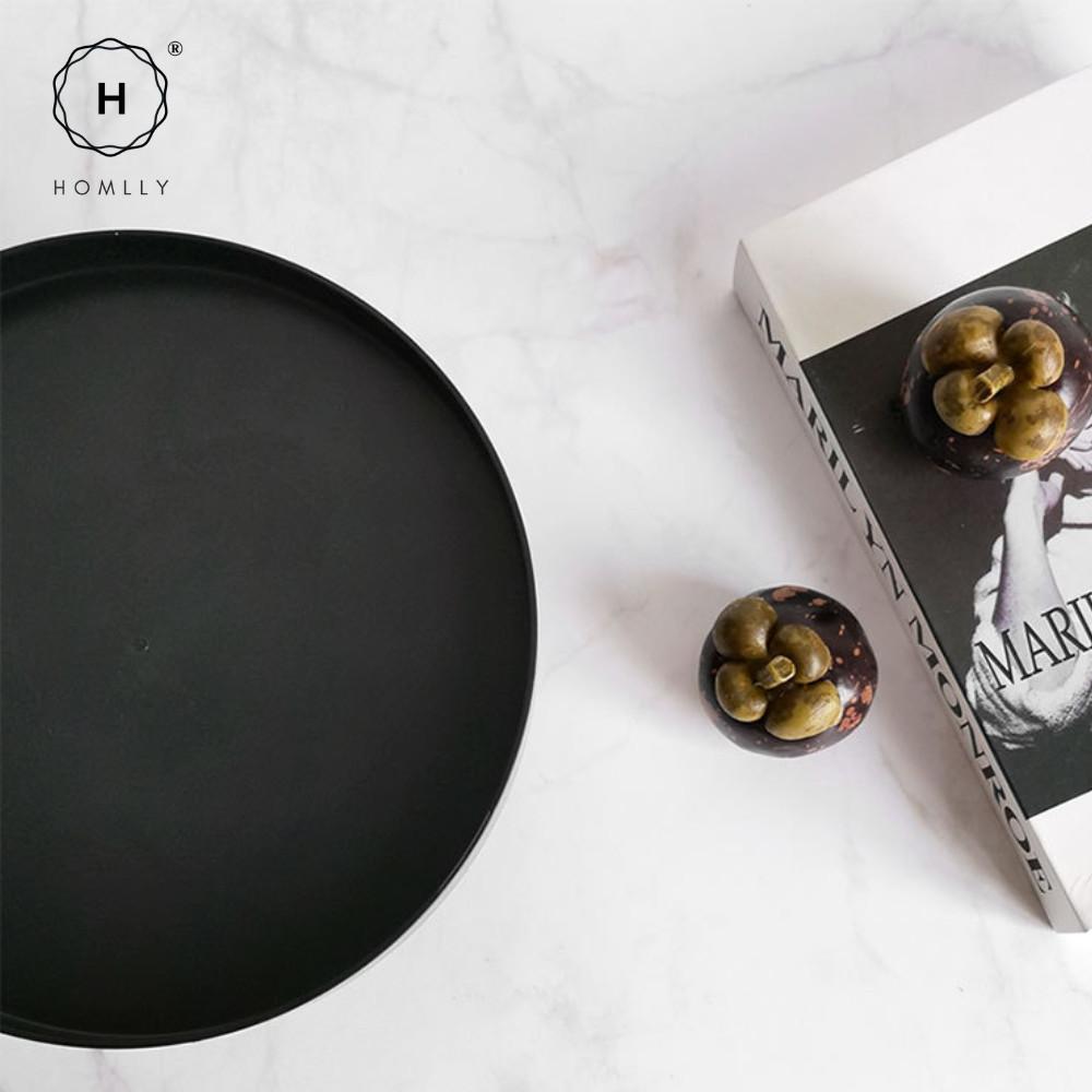 Homlly Uii Round Decorative ABS Storage Tray