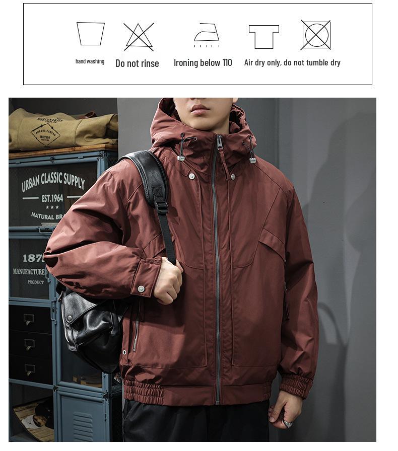 2025 Men's Trendy Hooded Cotton-Padded Winter Workwear Jacket - Thick, Warm, Cold Protection