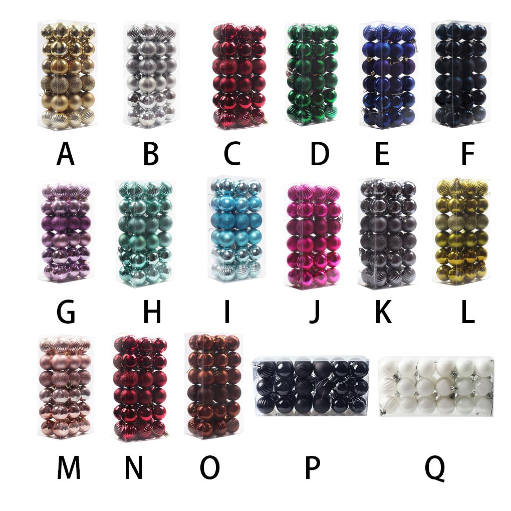36 Pieces Indoor Wall Christmas Bauble Home Office Hotel Tree Hanging Pendant Festival Decoration Ornament 4cm Diameter