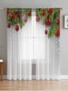 Farmhouse Christmas Ball Curtain Living Room Cafe Xmas Gifts Balls Window Curtains Kitchen Bedroom Outdoor Yard Sheer Polyester Ideal For