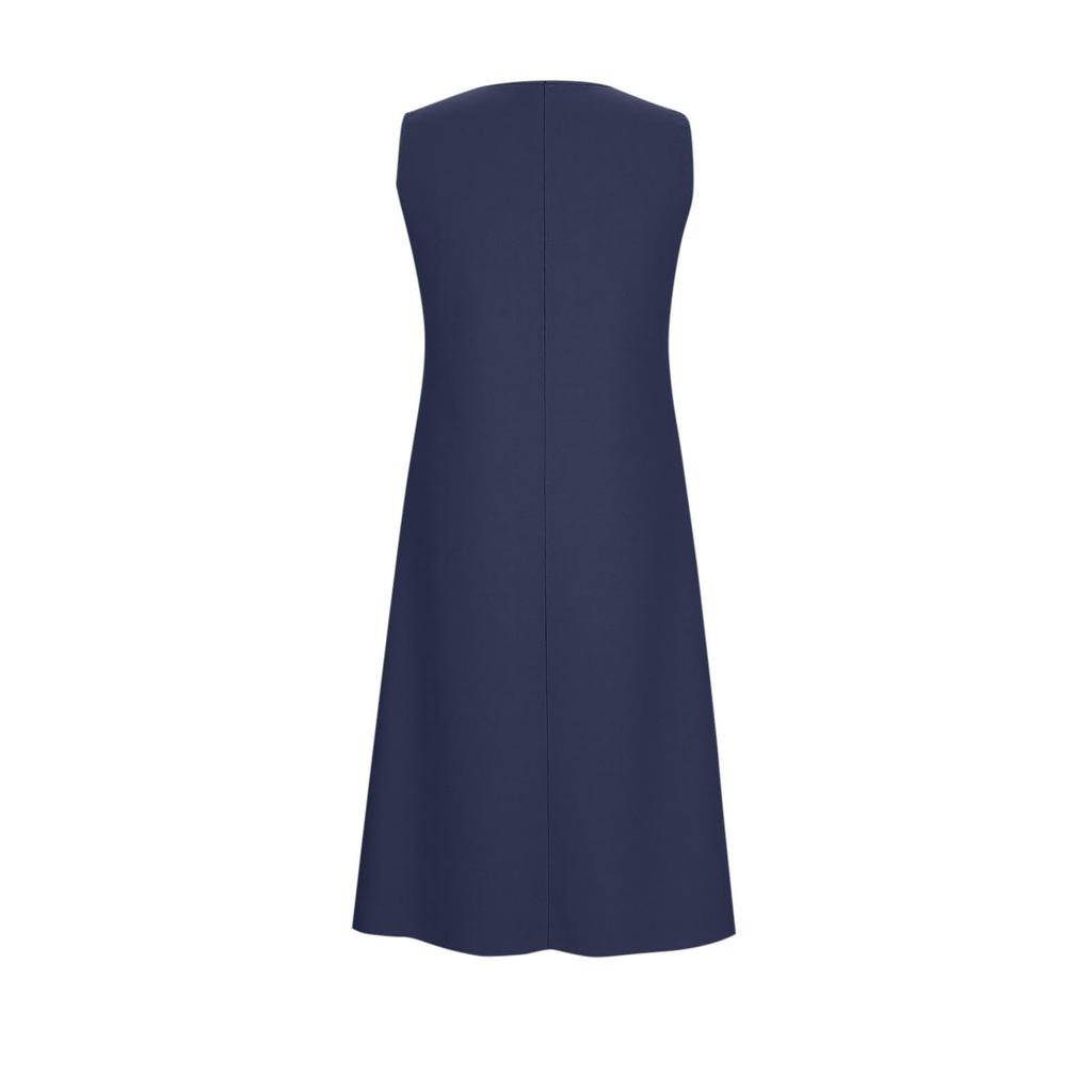 Women's Fashion Casual Colour Sleeveless Cotton Linen Pocket Dress