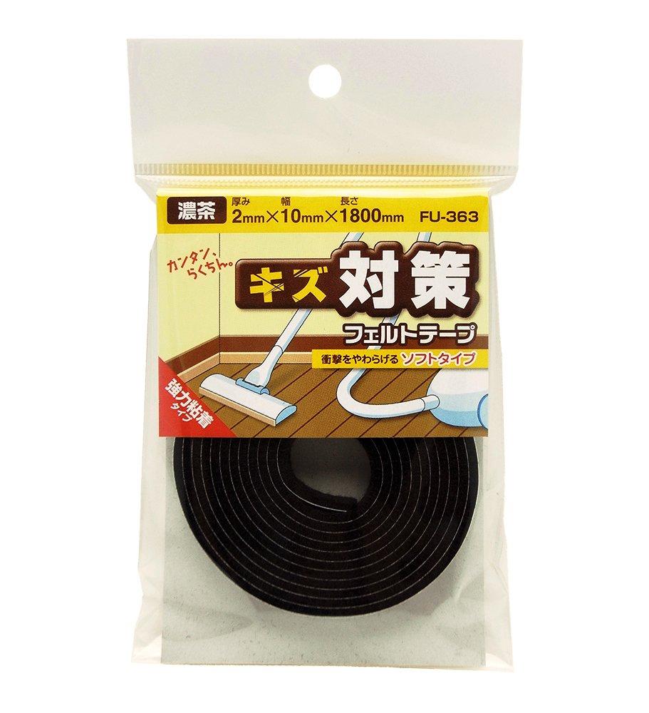 

Wake Sangyo Войлок Темный 2мм x 10мм x Лента для стула, Коричневый, 1800мм, Ножка, Стопа, Царапина, Шум, Удар, FU-363