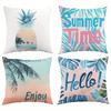 Home Decor Summer-Themed Pillow Covers With Tropical Prints Pattern Cushion Cover Suitable For Sofa Bedroom Car Pillow Cover