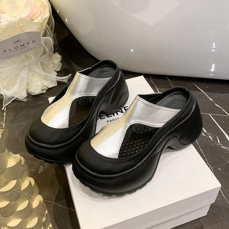 2025 New Bag Head Sandals Women's Shoes Summer New Lazy Muller Half Slippers Hole Shoes Beach Shoes Half Slippers
