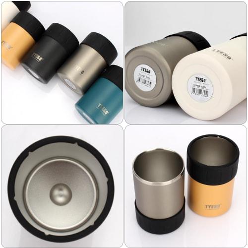 TYESO Can Holder, Insulated for 500ml Cans, PET Bottles, and Tumblers, 2-Way Type, Non-Slip, Vacuum Insulated (Silver, 500ml)