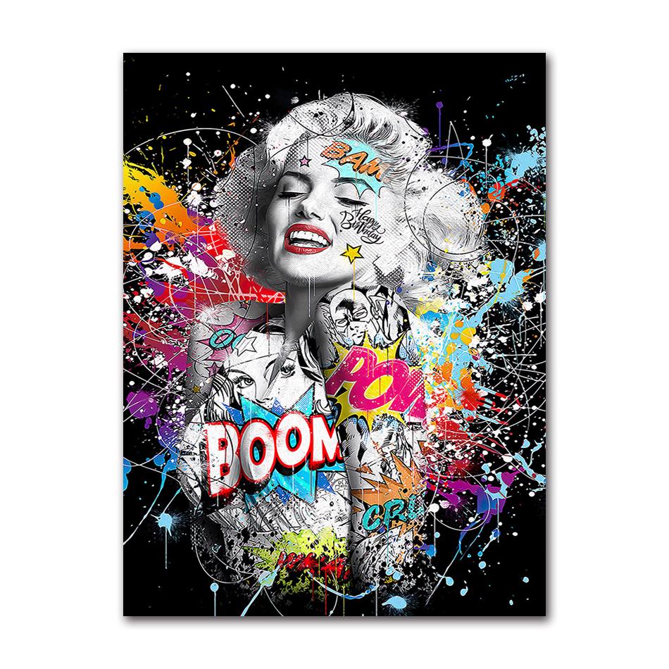 Posters and Prints Graffiti Art Paintings on the Wall Art Canvas Pictures Home Wall character DecorationGesture Street Art