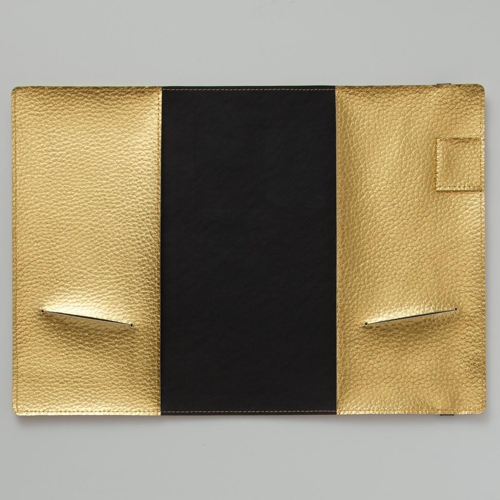 Laconic A5 Notizbuch Kunstleder-Einband, + Gummiband, Gold, LDC08-160GD