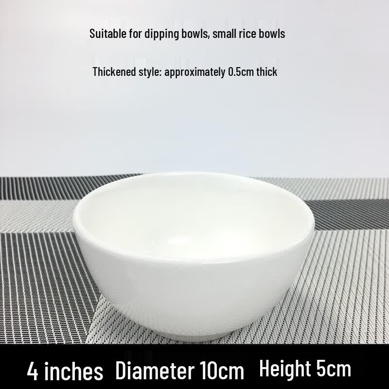 Sweet Elegant Pure White Ceramic Rice Bowl Set