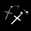Korean Men Women Stainless Steel Zircon Cross Hoop Earrings Crystal Dangle Earrings Tassel Fashion Jewelry