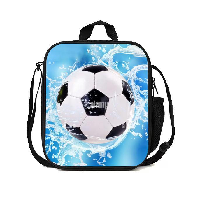 Football Basketball Pattern Children'S Lunch Bag Elementary School Lunch Box Bag Fashion Trend Boys' Lunch Bag