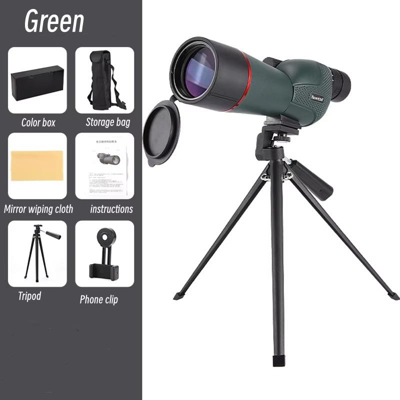 25-75x60 HD Zoom Monokulärt Teleskop För Fågelskådning, Vattentätt Med Stativ, Lång Räckvidd För Camping Och Landskapsobservation
