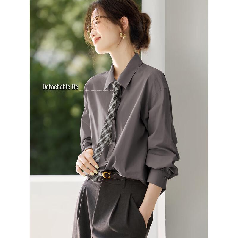 Mohan Yimei Academy Style Plaid Tie Blouse XL