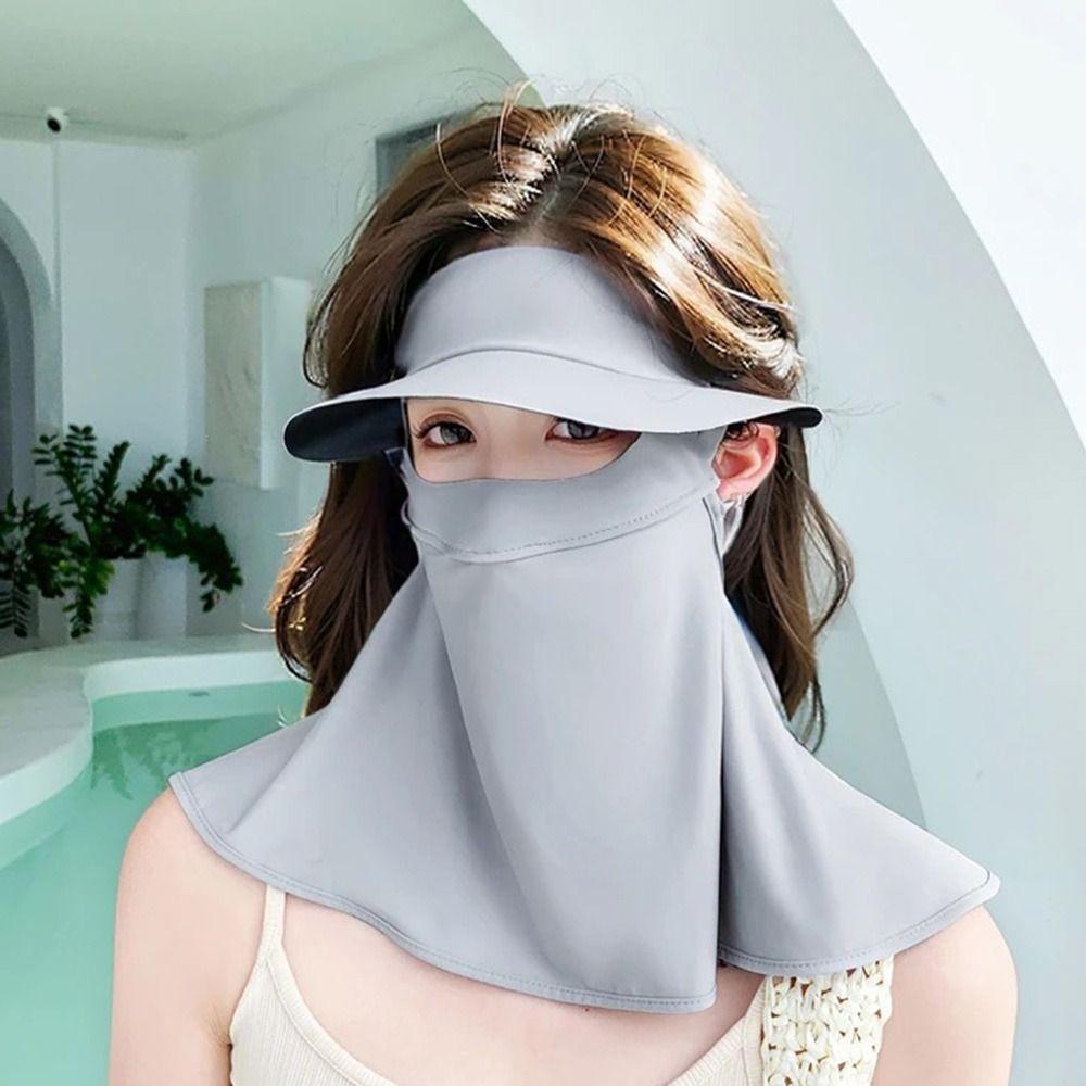 Ice Silk Sun Protection Mask UPF50+ Sunshade Face Mask New Anti-UV Neck Scarf Outdoor