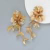 2024 Golden Flower Retro Bridal Dangle Earrings: Exquisite Chinese Style for Summer