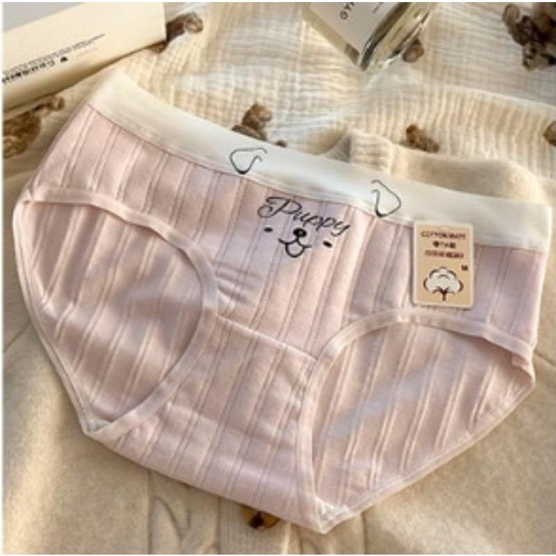 Antibacterial Breathable and Traceless Panties Cartoon Waist Bag Buttocks Student Triangle Women’s Panties