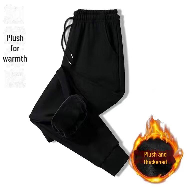 

Мужские повседневные брюки из плотного бархата из Гонконга - свободные прямые спортивные брюки на осень/зиму L