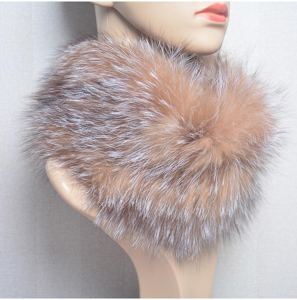 Real Fox Fur Scarf Fur Headband Women Winter Ring Fox Fur Scarves Luxury Neck Warmer Good Elastic 100% Natural Fur Mufflers