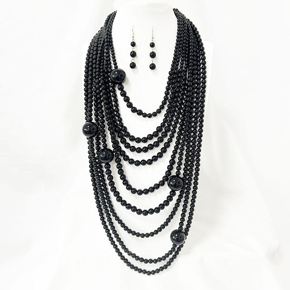 Europäische und amerikanische explosive Mode High-End-Perlenkette Temperament übertriebene lange Pulloverkette Körperkettenset