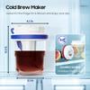 MHW-3BOMBER Cold Brew Cup 530ml Iced Coffee Maker Portable Iced Coffee/Tea Infuser with Airtight Lid Water Bottle Travel Mug