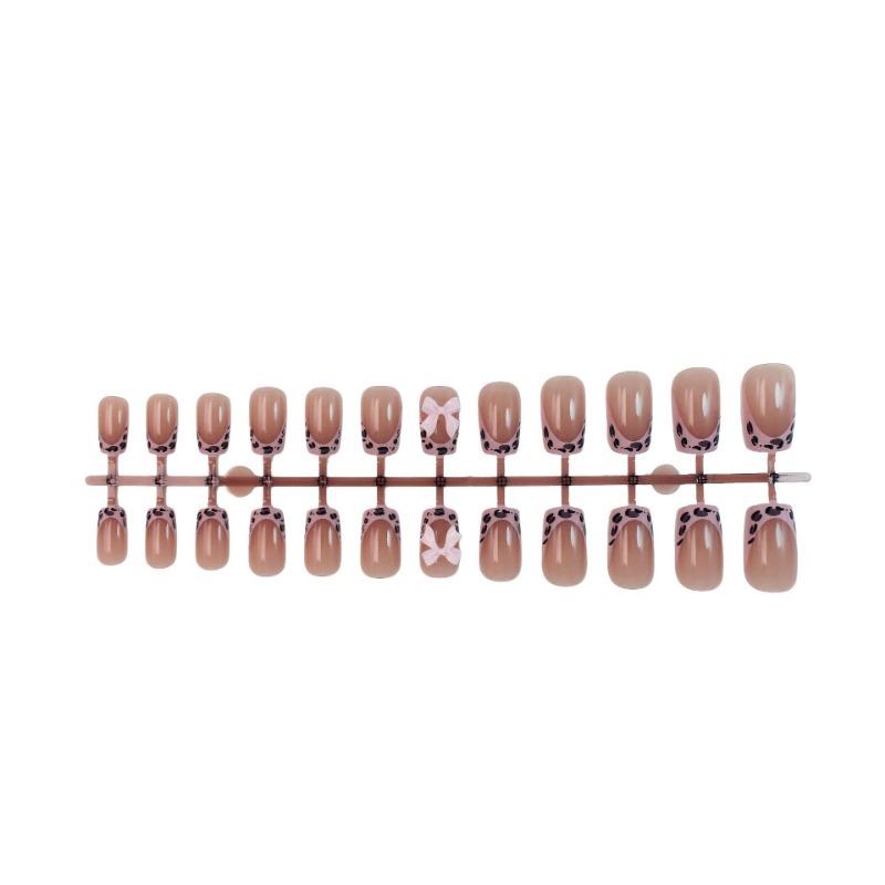 French Style Press On Nails Cartoon Design Women S Fake Nails 24 Pieces