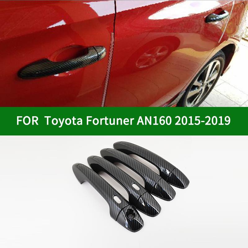 

Для Toyota Fortuner AN160 2015-крышка дверной ручки автомобиля, накладка дверной ручки с узором из углеродного волокна 2016 2017