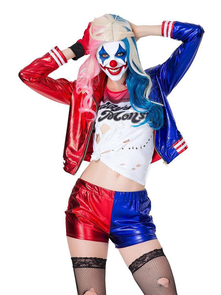 Halloween Suicide Squad Harley Quinn Jester Costume Cosplay Outfit for Women