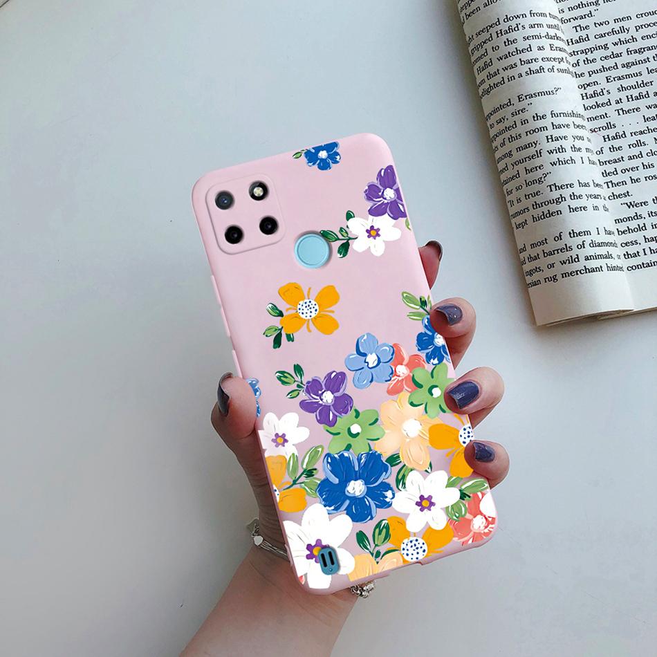 Case For Realme C25Y C21Y Back Cover Cute Flower Protect Soft Phone Case Silicone Cartoon Funda For Oppo Realme C25Y C 21Y Capa
