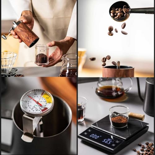Portable Coffee Grinder, Manual Coffee Grinder, Ideal for Camping, Coffee Making, and As a Gift. Stylish, Lightweight Coffee Grinder Set with Hand Gri
