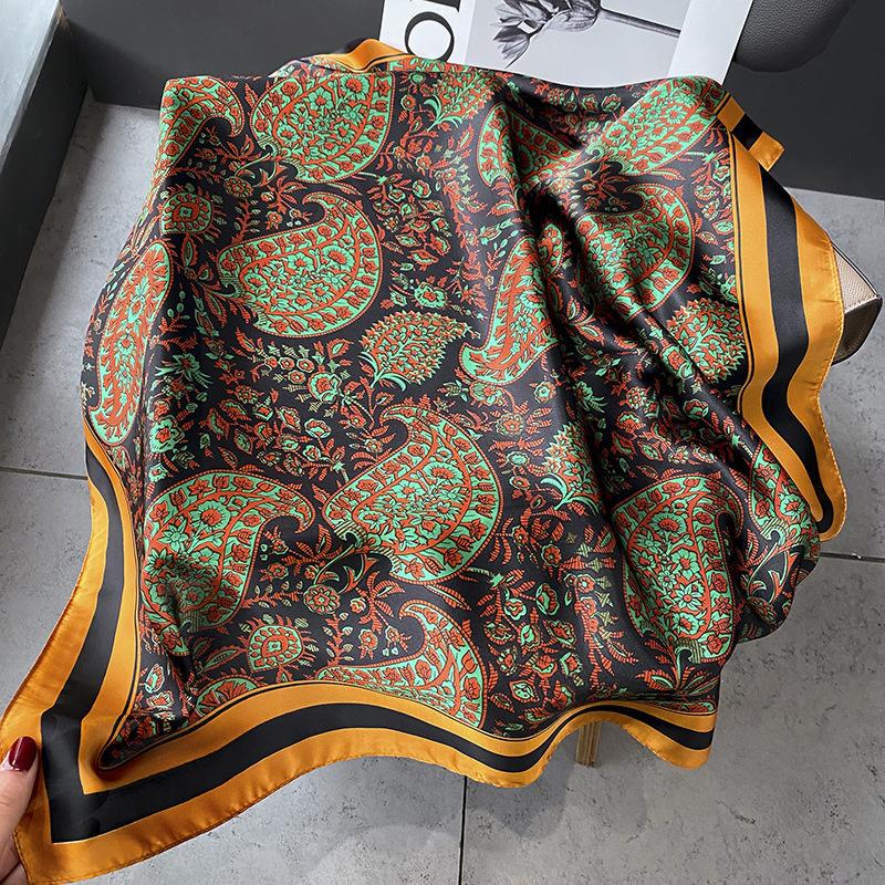 New Women Silk Printed Design Scarf For Women Fashion Neck Tie Hand Bag Foulard Wrist Kerchief Shawl Wraps Hajib Silk Scarves
