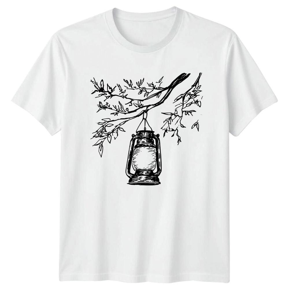 Lantern Camping Outdoors Graphic Tee Unisexs Unisexs Unisex TShirt Tree Sketch Light S