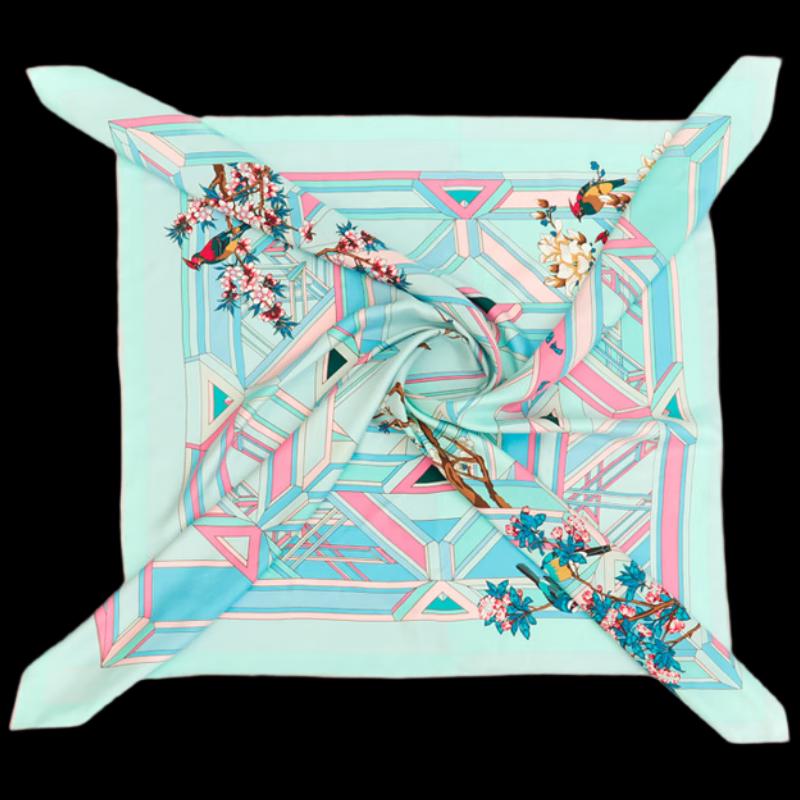 Forbidden City Vibrant Tone Silk Scarf