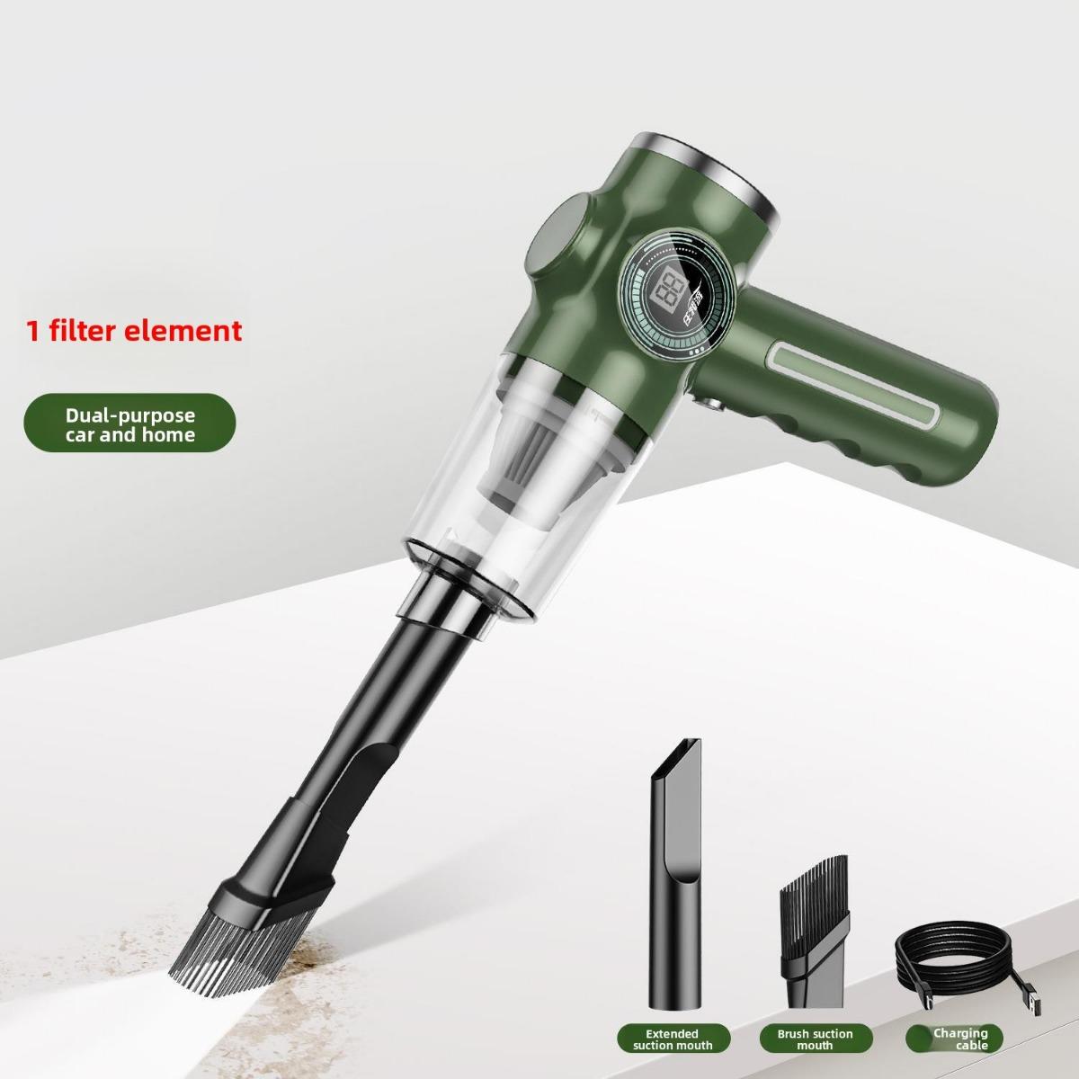 

Портативный пылесос, 3500 Па Сильное всасывание, 2000 мАч Литий-ионный аккумулятор, Щеточный двигатель - Подходит для автомобилей, домов и офисов 1 set зелёный