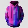 Polygon Gradient Abstract Art Fleece Hoodie, Thick Warm Pullover for Men, Autumn Winter Color Block Print Sweatshirt for Creative Street Strolls