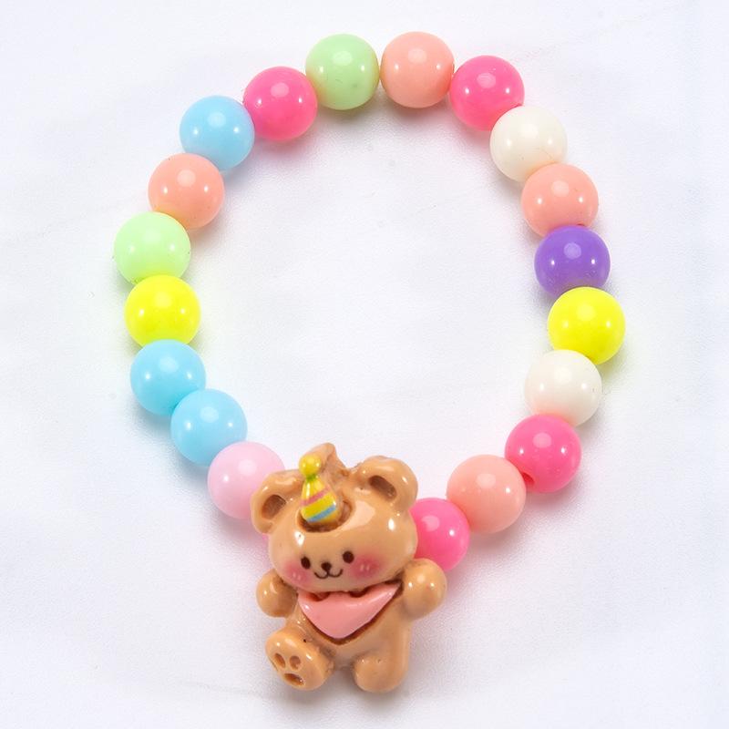 Trendy Cartoon Beaded Bracelet Lovely Princess Style Handmade Wristband Gift for Girls