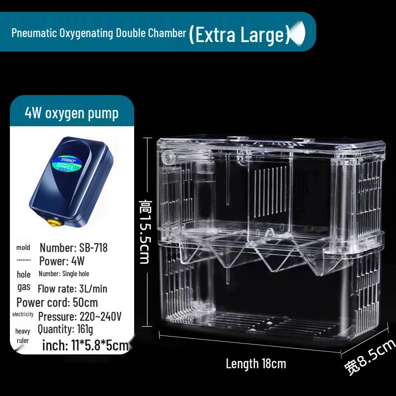 Akryl Flytande Akvarium Isolering & Yngelkasse för Guppy och Yngel