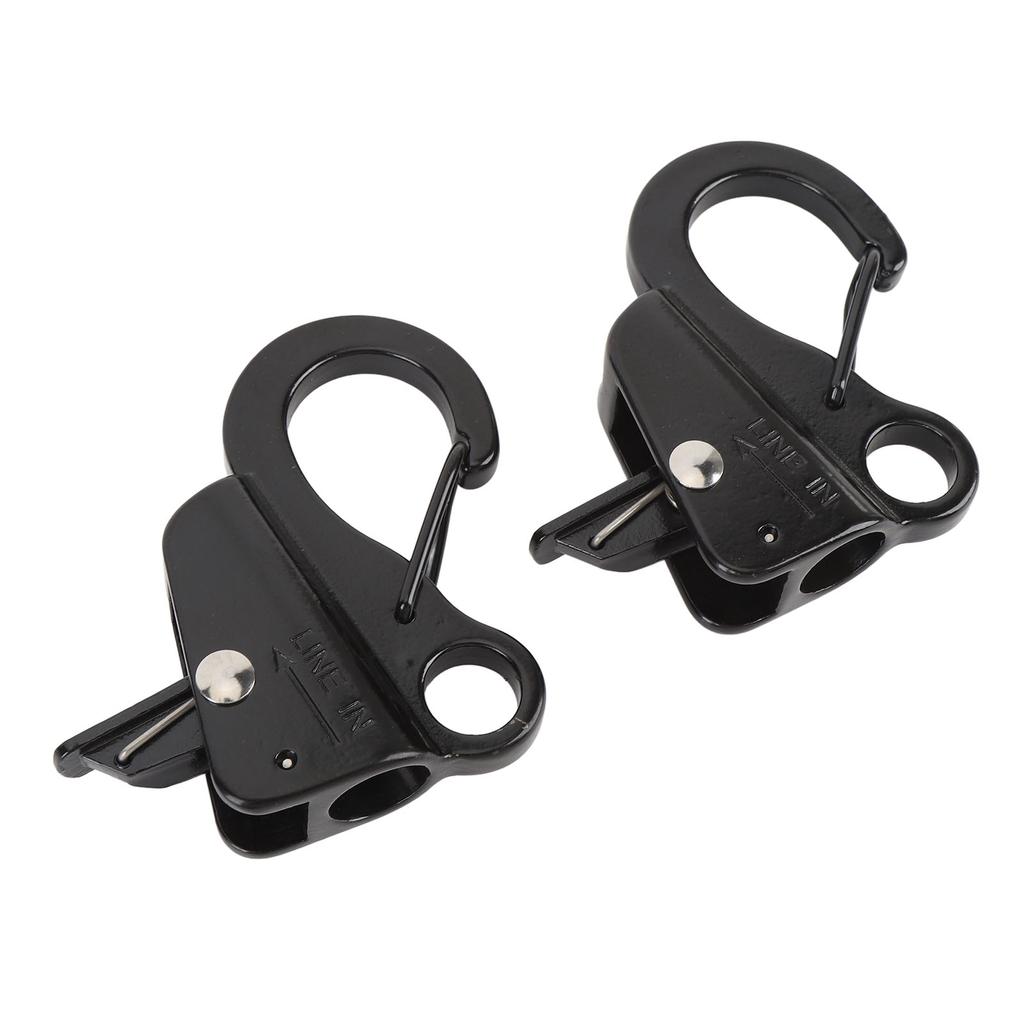 2PCS Boat Mudguard Clip Quick Release Stainless Steel Boat Bumper Hangers for 3 8in To 5 8in Rope Black