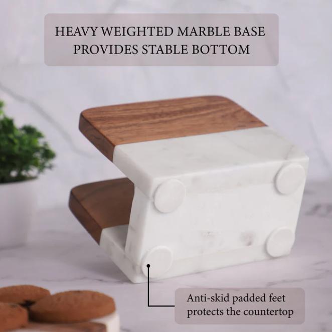 Natural Marble Napkin Holder for Kitchen Dining Table Décor Decorative Holders for Paper Napkins Upright Napkin Dispenser