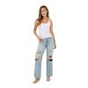 Brave Soul Womens/Ladies Distressed High Waist Wide Leg Jeans