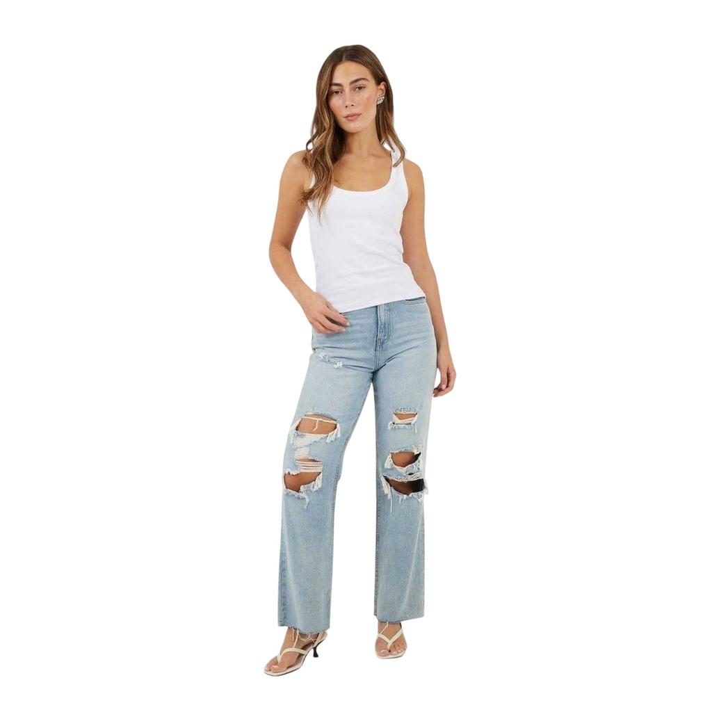 Brave Soul Womens/Ladies Distressed High Waist Wide Leg Jeans