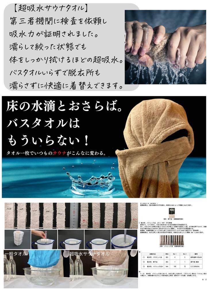 Super Absorbent Sauna Sauna Bath Face Sauna Japanese Brand [SAUNA BACCA] Towel, Hat, Towel, Towel, Men's, Women's, Goods, (White)