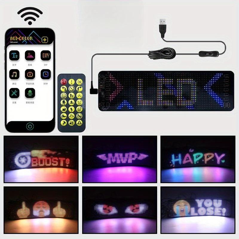 Car Truck Devil's Eye Signs Light Multilingual Car LED Matrix Pixel Panel Scrolling Advertising 5V USB Smart App Remote Control